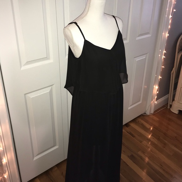 NWOT Black Chiffon Maxi Dress - Picture 3 of 10